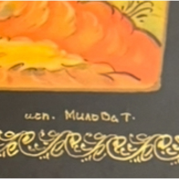 USSR hand painted Russian Folklore Jewelry Box 1986 - Picture 4 of 6